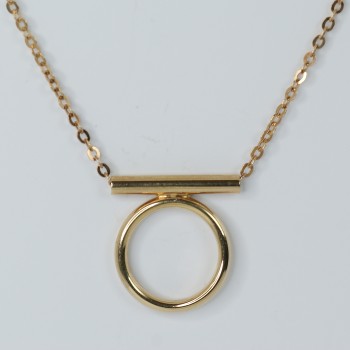 Sterling Silver/Yellow Gold Plated Bar/Circle Necklace
